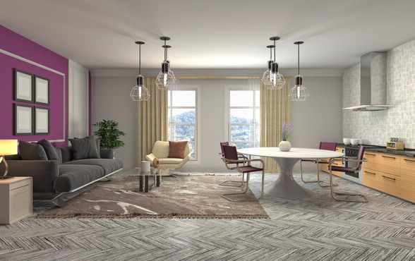 Renovated living room interior