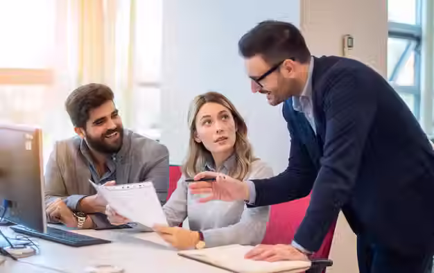 Business people discussing an agenda