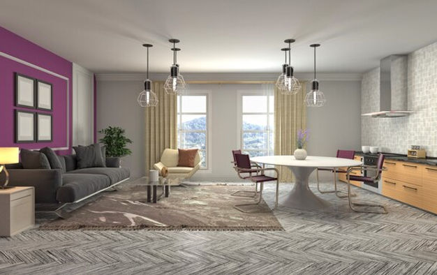 Renovated living room interior